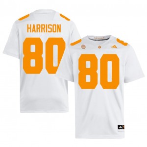 Tennessee Vols Cole Harrison #80 Men Football | White Premium High School Fan Merchandise 61300218