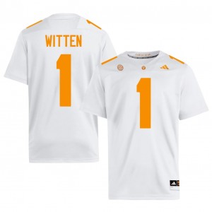 #1 Jason Witten Tennessee Volunteers White Men Jersey | Official Replica Football College Enthusiasts 96228270