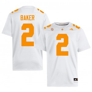 #2 Justin Baker Tennessee Volunteers White Men Jersey | Official Replica Football College Enthusiasts 16820933