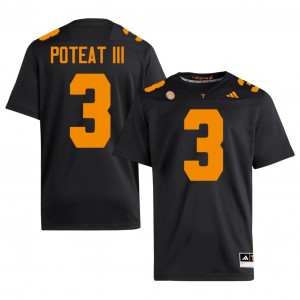#3 Tre Poteat III Tennessee Black Men Jersey | Official Replica Football High School Enthusiasts 70165515
