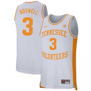 Bishop Boswell Tennessee Volunteers #3 White Men Basketball Jersey | Stitched NCAA Licensed Gear 79686461