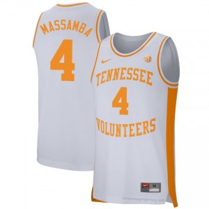 Clarence Massamba Tennessee Volunteers #4 White Men Basketball Jersey | Stitched NCAA Licensed Gear 89805822