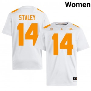 #14 Braylon Staley Tennessee Volunteers White Women Jersey | Official Replica Football NCAA Enthusiasts 24419282