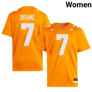 #7 DaSaahn Brame UT Volunteers Orange Women Jersey | Official Replica Football Player Enthusiasts 94681024