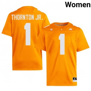 Dont'e Thornton Jr. Volunteers #1 Orange Women Football Jersey | Stitched NCAA Licensed Gear 76545975
