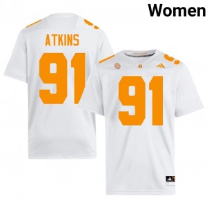 Doug Atkins #91 Tennessee Volunteers Women Football Jersey | Limited Edition White Player Gear 46377369