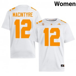 George MacIntyre Tennessee Vols #12 White Women Football Jersey | Stitched NCAA Licensed Gear 44003280
