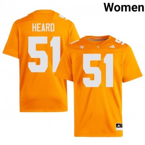 Jeremias Heard Volunteers #51 Orange Women Football Jersey | Stitched NCAA Licensed Gear 87472580