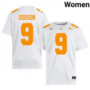 #9 Joakim Dodson Tennessee Volunteers White Women Jersey | Official Replica Football College Enthusiasts 65774192