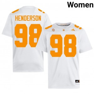 John Henderson #98 Tennessee Volunteers Women Football Jersey | Limited Edition White University Gear 57096751
