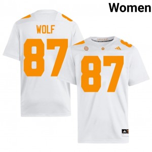 Luca Wolf Tennessee Vols #87 White Women Football Jersey | Stitched NCAA Licensed Gear 40867582