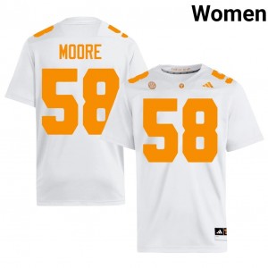 Nic Moore Tennessee Vols #58 White Women Football Jersey | Stitched NCAA Licensed Gear 57183518