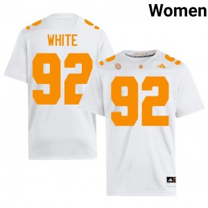 Reggie White Tennessee Vols #92 White Women Football Jersey | Stitched NCAA Licensed Gear 50145601