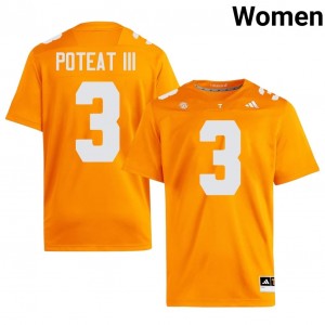 Volunteers Tre Poteat III #3 Women Football | Orange Premium University Fan Merchandise 48243363