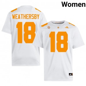 #18 Tyree Weathersby Tennessee Volunteers White Women Jersey | Official Replica Football Player Enthusiasts 56512121