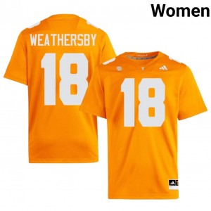 Tyree Weathersby Volunteers #18 Orange Women Football Jersey | Stitched NCAA Licensed Gear 63719458