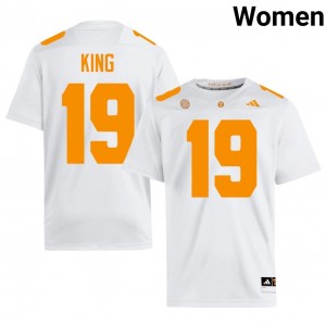 Tennessee Vols Tyreek King #19 Women Football | White Premium NCAA Fan Merchandise 36209645