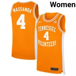 #4 Clarence Massamba Tennessee Orange Women Jersey | Official Replica Basketball High School Enthusiasts 79376326