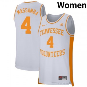 Volunteers Clarence Massamba #4 Women Basketball | White Premium University Fan Merchandise 18889222