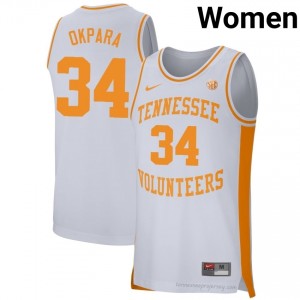 Felix Okpara Vols #34 White Women Basketball Jersey | Stitched NCAA Licensed Gear 61354688