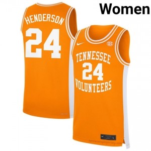 #24 Troy Henderson Volunteers Orange Women Jersey | Official Replica Basketball University Enthusiasts 12048776