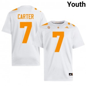 Tennessee Vols Arion Carter #7 Youth Football | White Premium College Fan Merchandise 66284486