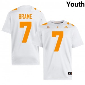 #7 DaSaahn Brame Tennessee Volunteers White Youth Jersey | Official Replica Football NCAA Enthusiasts 60039047
