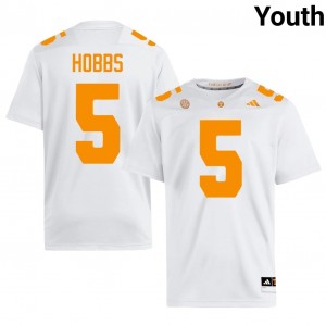 #5 Daevin Hobbs Tennessee Volunteers White Youth Jersey | Official Replica Football College Enthusiasts 68990829