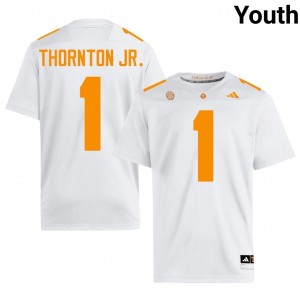 Dont'e Thornton Jr. Tennessee Vols #1 White Youth Football Jersey | Stitched NCAA Licensed Gear 18458675