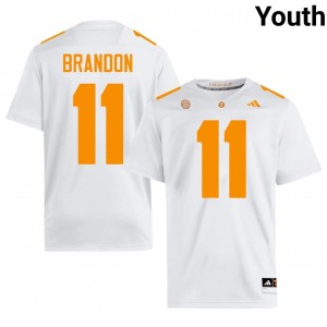 Tennessee Vols Faizon Brandon #11 Youth Football | White Premium NCAA Fan Merchandise 34799620