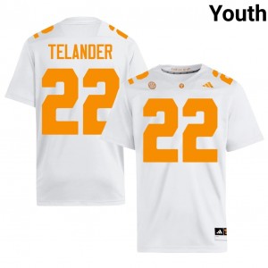 Tennessee Vols Jeremiah Telander #22 Youth Football | White Premium High School Fan Merchandise 72006293