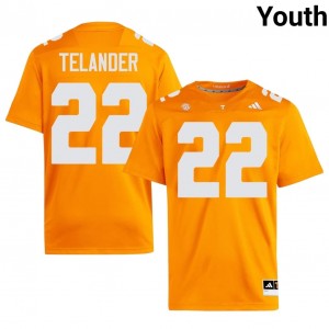 #22 Jeremiah Telander UT Volunteers Orange Youth Jersey | Official Replica Football Player Enthusiasts 84243994