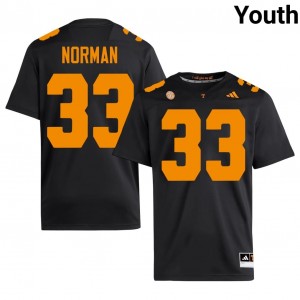 Jordan Norman Vols #33 Black Youth Football Jersey | Stitched NCAA Licensed Gear 73003689