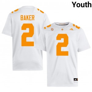 Justin Baker #2 Tennessee Volunteers Youth Football Jersey | Limited Edition White NCAA Gear 27478236