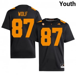 Luca Wolf Vols #87 Black Youth Football Jersey | Stitched NCAA Licensed Gear 82526901