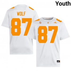 Luca Wolf #87 Tennessee Volunteers Youth Football Jersey | Limited Edition White NCAA Gear 32384750