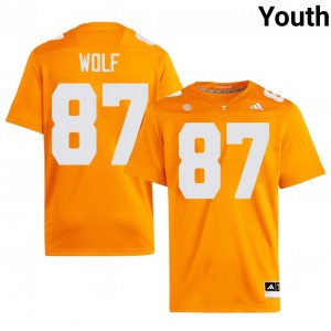 Volunteers Luca Wolf #87 Youth Football | Orange Premium College Fan Merchandise 19299437