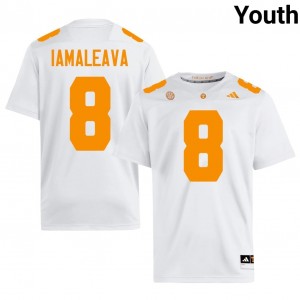 Tennessee Vols Nico Iamaleava #8 Youth Football | White Premium High School Fan Merchandise 99111495