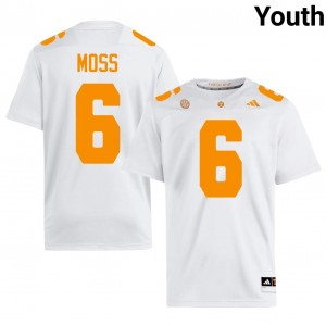 Qua Moss Tennessee Vols #6 White Youth Football Jersey | Stitched NCAA Licensed Gear 18051233