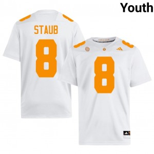 Ryan Staub #8 Tennessee Volunteers Youth Football Jersey | Limited Edition White University Gear 26990376