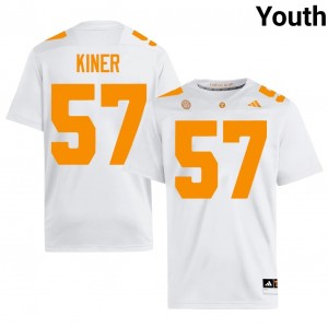#57 Steve Kiner Tennessee Volunteers White Youth Jersey | Official Replica Football University Enthusiasts 66856359
