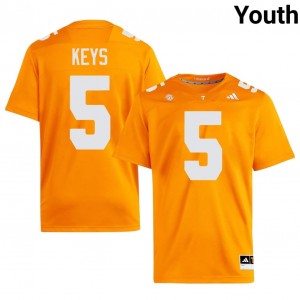 #5 TK Keys UT Volunteers Orange Youth Jersey | Official Replica Football High School Enthusiasts 72910329