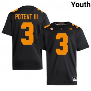 Tre Poteat III #3 Tennessee Youth Football Jersey | Limited Edition Black University Gear 32862663