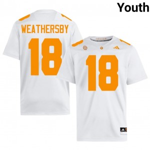 Tyree Weathersby Tennessee Vols #18 White Youth Football Jersey | Stitched NCAA Licensed Gear 54167584