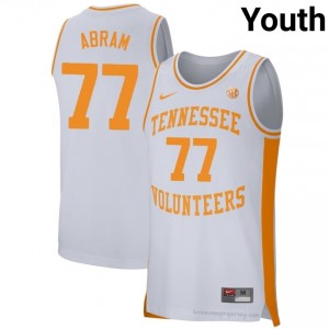Amaree Abram Volunteers #77 White Youth Basketball Jersey | Stitched NCAA Licensed Gear 73948071