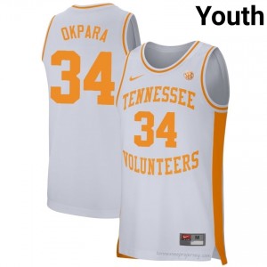 Tennessee Volunteers Felix Okpara #34 Youth Basketball | White Premium College Fan Merchandise 13773054