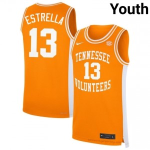 #13 J.P. Estrella Tennessee Vols Orange Youth Jersey | Official Replica Basketball Player Enthusiasts 92387480